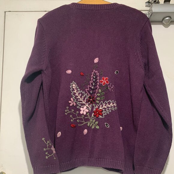 Northern Reflections Sweaters - VINTAGE NORTHERN REFLECTIONS EMBROIDERED SWEATER CARDIGANS SIZE L